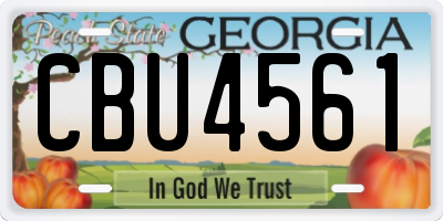 GA license plate CBU4561