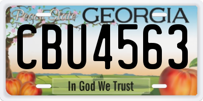 GA license plate CBU4563