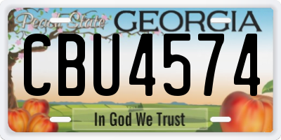 GA license plate CBU4574