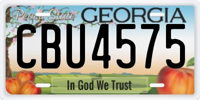 GA license plate CBU4575