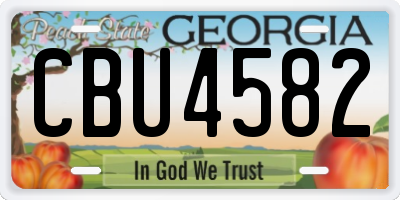 GA license plate CBU4582