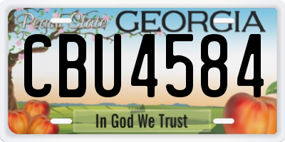 GA license plate CBU4584