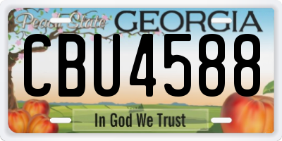 GA license plate CBU4588