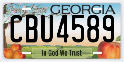 GA license plate CBU4589