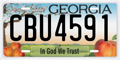 GA license plate CBU4591