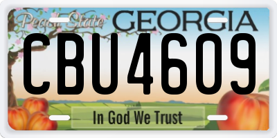 GA license plate CBU4609