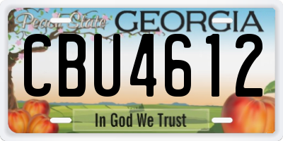 GA license plate CBU4612