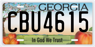 GA license plate CBU4615