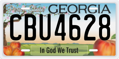 GA license plate CBU4628