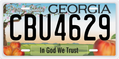 GA license plate CBU4629