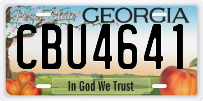 GA license plate CBU4641