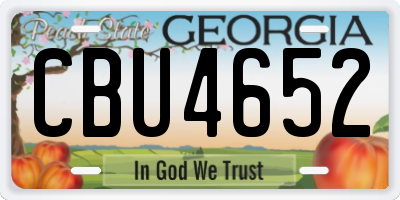 GA license plate CBU4652