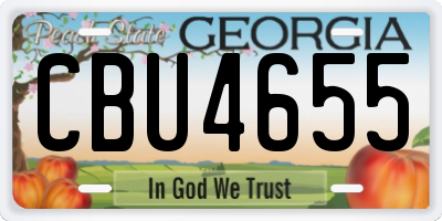 GA license plate CBU4655