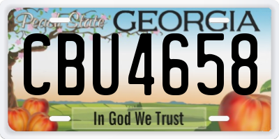 GA license plate CBU4658