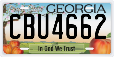 GA license plate CBU4662