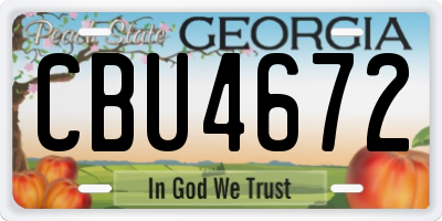 GA license plate CBU4672