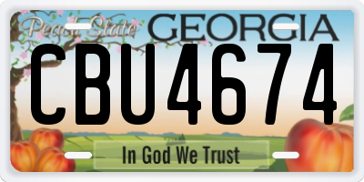 GA license plate CBU4674