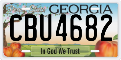 GA license plate CBU4682