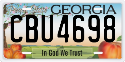 GA license plate CBU4698
