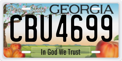 GA license plate CBU4699