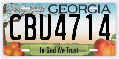 GA license plate CBU4714