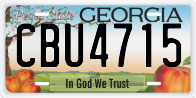 GA license plate CBU4715