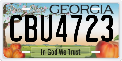 GA license plate CBU4723