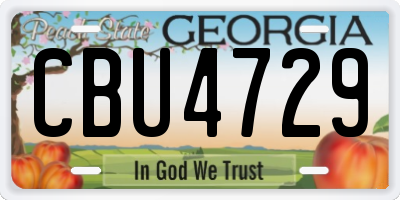 GA license plate CBU4729