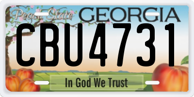 GA license plate CBU4731