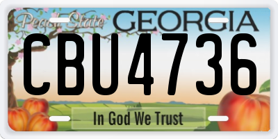 GA license plate CBU4736