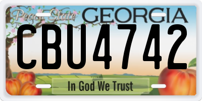 GA license plate CBU4742