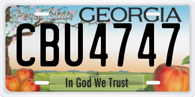 GA license plate CBU4747