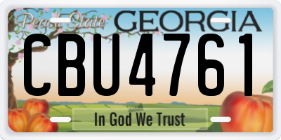 GA license plate CBU4761