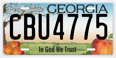 GA license plate CBU4775