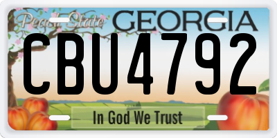 GA license plate CBU4792