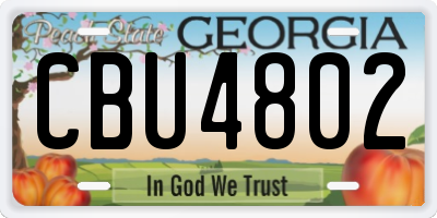 GA license plate CBU4802