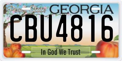 GA license plate CBU4816