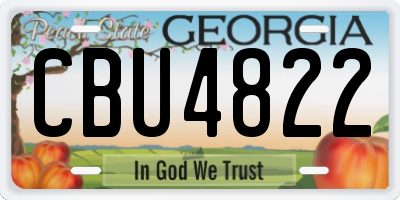 GA license plate CBU4822