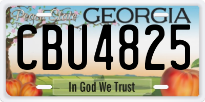 GA license plate CBU4825