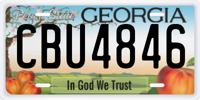 GA license plate CBU4846