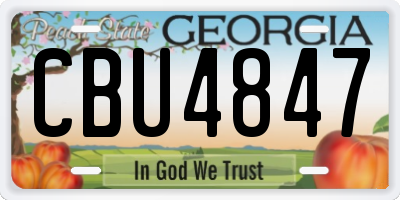 GA license plate CBU4847