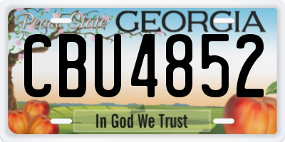 GA license plate CBU4852