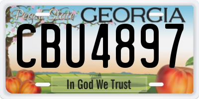 GA license plate CBU4897