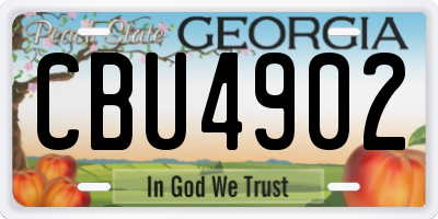GA license plate CBU4902