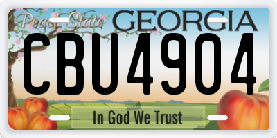 GA license plate CBU4904