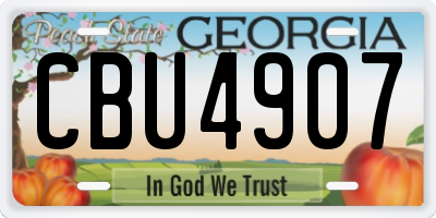 GA license plate CBU4907