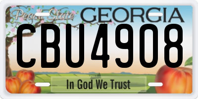 GA license plate CBU4908