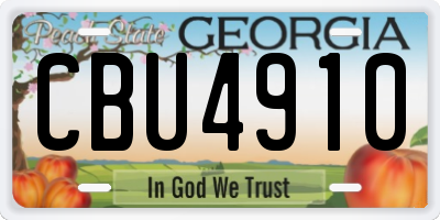 GA license plate CBU4910