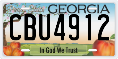 GA license plate CBU4912