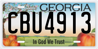 GA license plate CBU4913